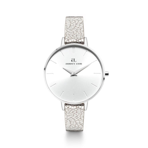 Metallic Silver Leather Minimale 38 (Silver/White)
