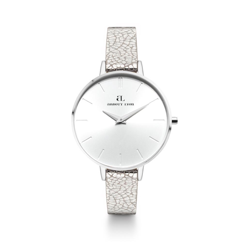 Metallic Silver Leather Minimale 38 (Silver/White)