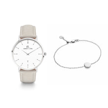 Little Luxe Mist Grey Leather Kensington 40 (Silver)