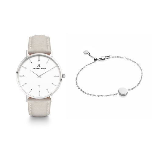 Little Luxe Mist Grey Leather Kensington 40 (Silver)