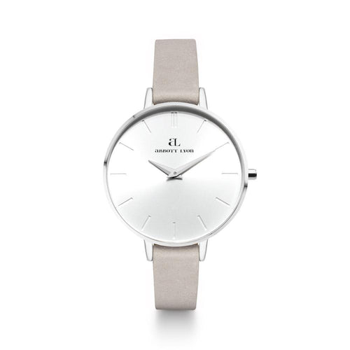 Grey Leather Minimale 38 (Silver/White)