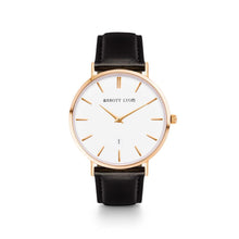 Black Leather Kensington 40 (Gold/White)