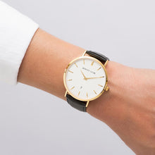 Black Leather Kensington 40 (Gold/White)