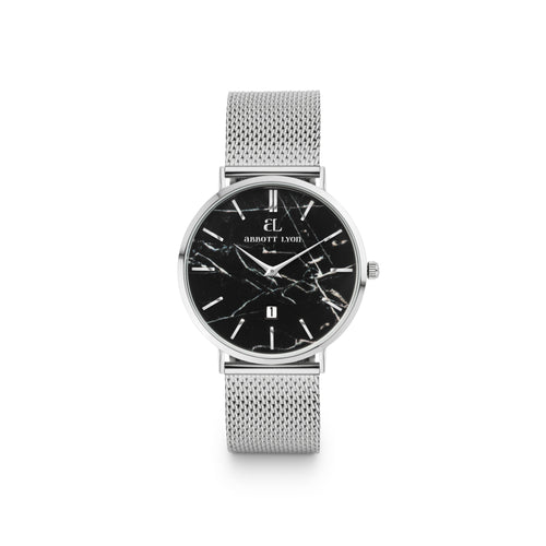 Silver Chain Marble 34 (Silver/Black)