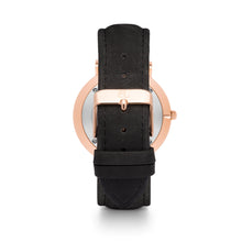 Black Leather 40 strap (Rose Gold)