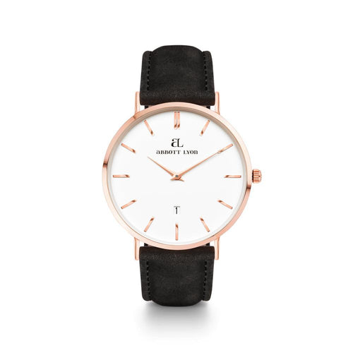 Black Leather Kensington 40 (Rose/White)
