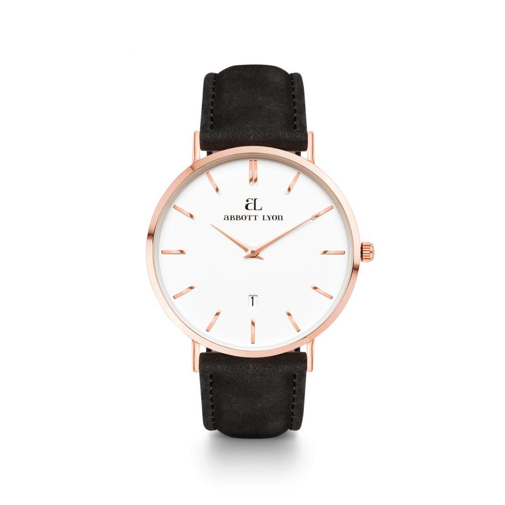 Black Leather Kensington 40 (Rose/White)