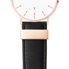 Black Leather Kensington 40 (Rose/White)