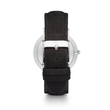 Black Leather 40 Strap (Silver)