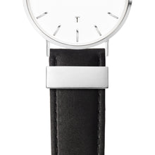 Black Leather Kensington 40 (Silver/White)