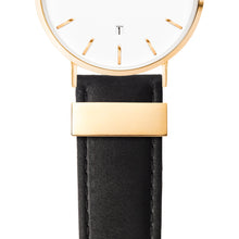Black Leather Kensington 40 (Gold/White)