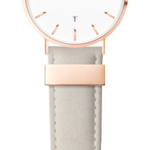 Mist Grey Leather Kensington 40 (Rose/White)