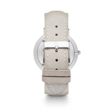 Grey Leather 40 Strap (Silver)