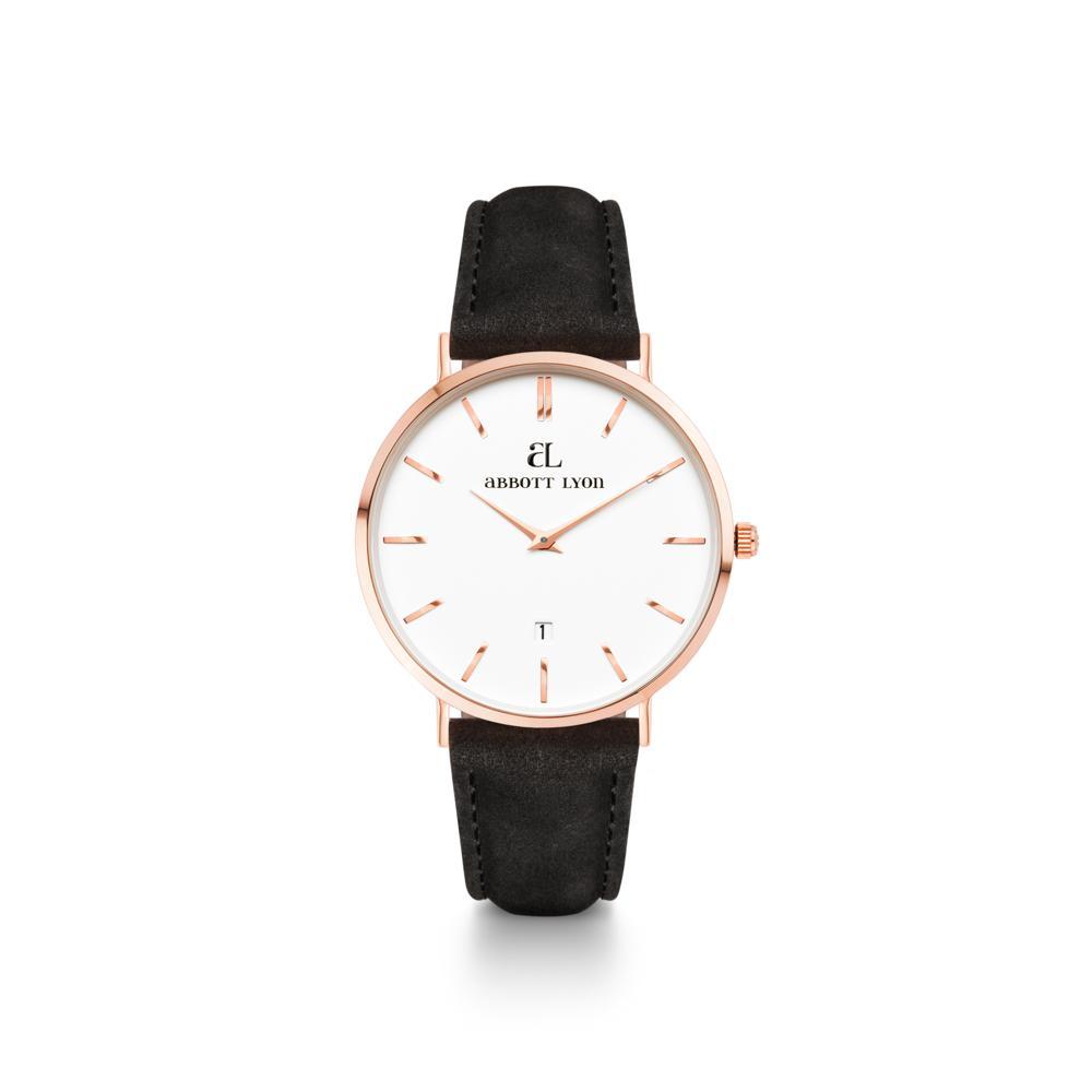 Black Suede Kensington 34 (Rose/White)