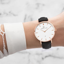 Black Suede Kensington 34 (Rose/White)