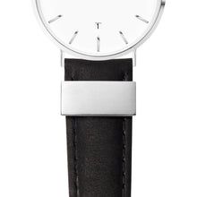 Black Leather Silver Kensington 34 (Silver/White)