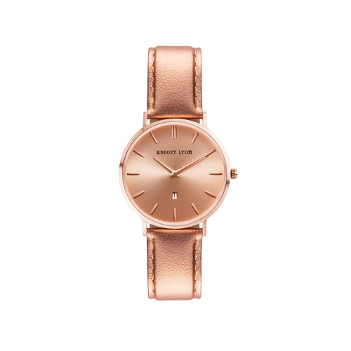 Metallic Rose Gold Leather Stellar 34 (Rose Gold)