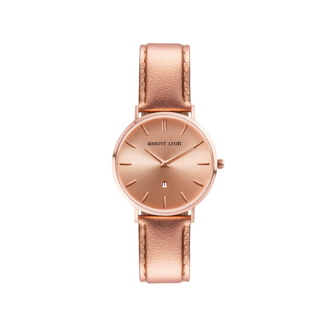 Metallic Rose Gold Leather Stellar 34 (Rose Gold)