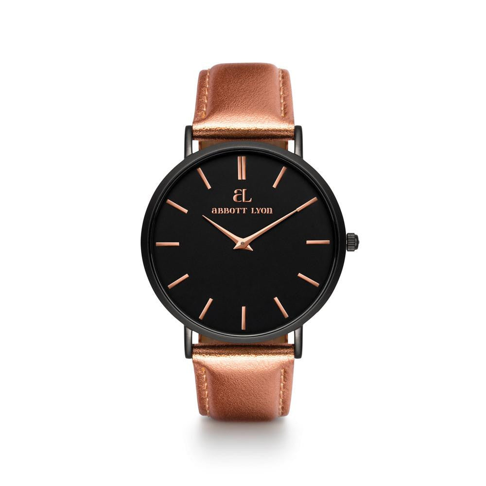 Metallic Rose Gold Leather Stellar 40 (Black Rose Gold)